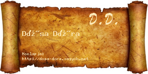 Dósa Dóra névjegykártya